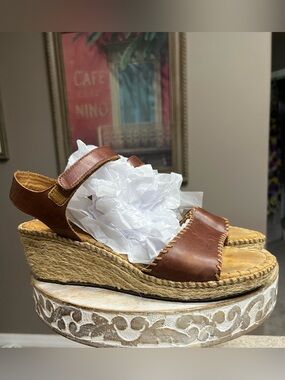 Nurture “Montego” Leather Slingback Sandals - Brown 9 1/2M